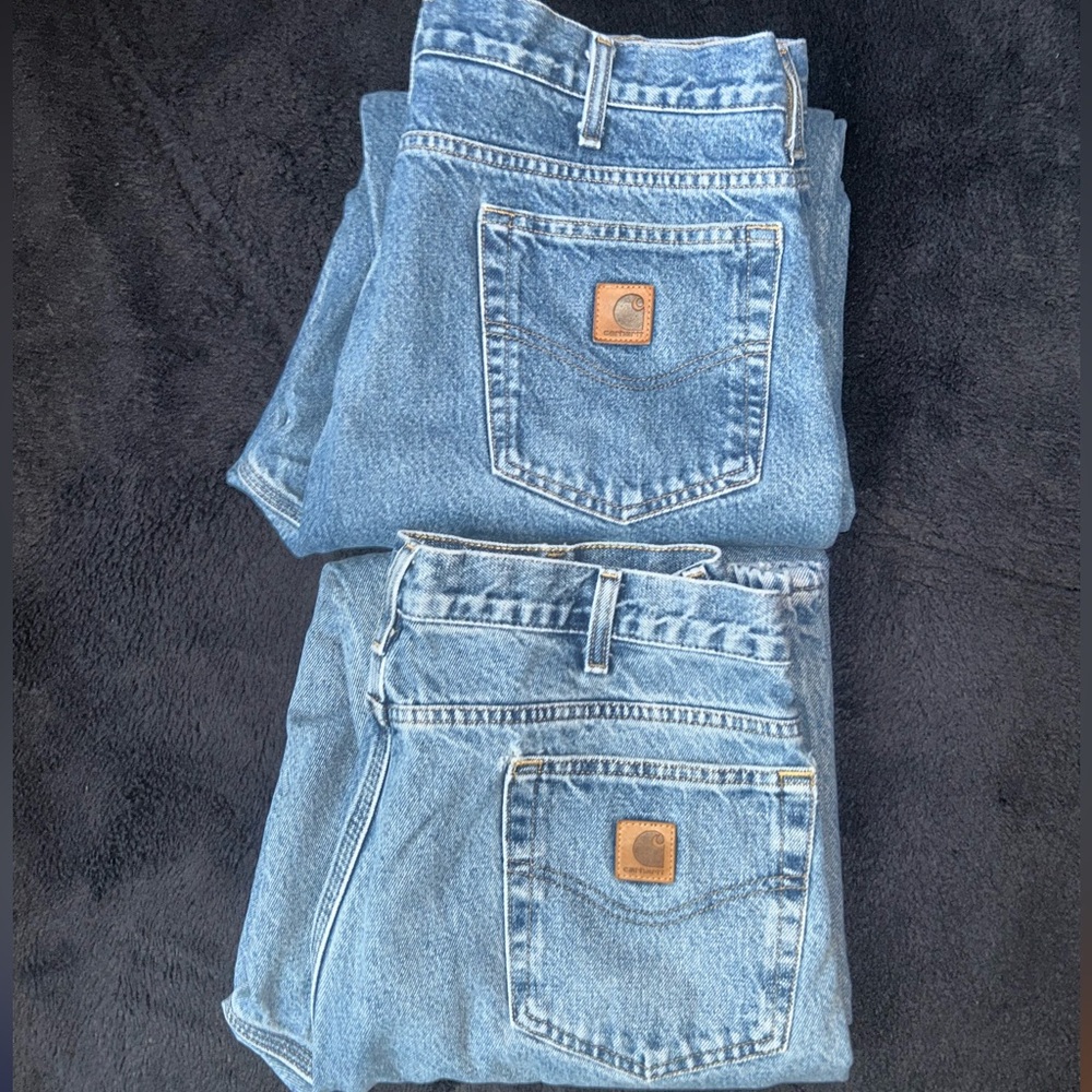 -Vintage Carhartt Relaxed Fit Flannel Lined Jeans Made In U.S.A.
-Size 33-36